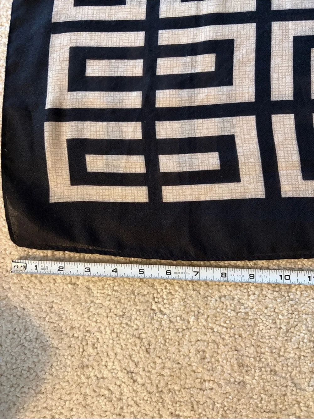 Finizo Asymmetrical Black and Cream Geometric Women’s Scarf or Shawl